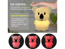 Bonita luz nocturna de silicona con diseño de koala multifuncional, perfecta para un dormitorio infantil seguro y acogedor.