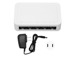 Conmutador Ethernet Rj45 De 5 Puertos 10/100 Mbps Con Protección Contra Rayos De 4 Kv Y Enchufe Estadounidense Plug And Play.