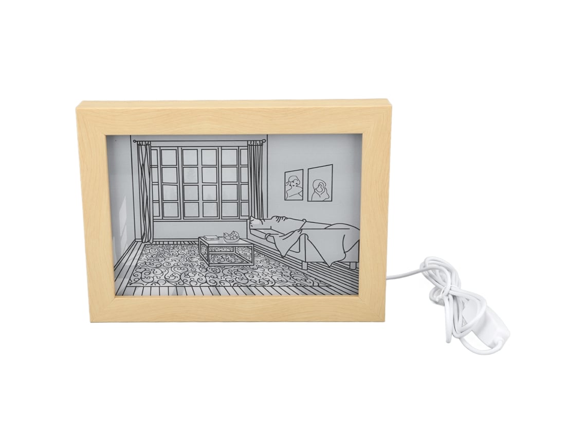 2026-cuadro Iluminado Led Con Usb, 3 Modos De Luz, Brillo Ajustable, Decoración Para Dormitorio, Lámpara De Mesa