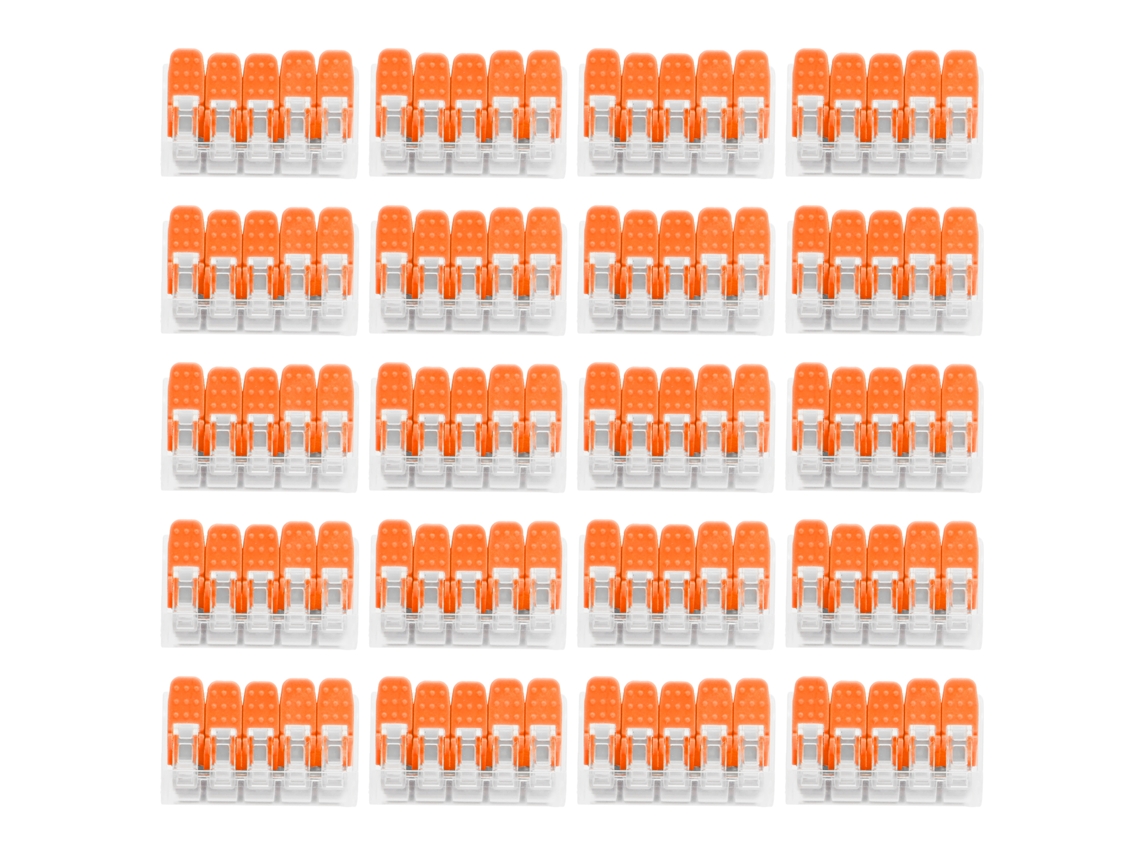 Yncm2026-20 Piezas Conector De Cable Sin Tornillo Terminal Rápido Para Iluminación De Edificios Suministros Industriales Pct665 Naranja