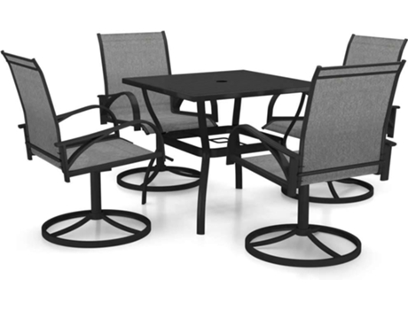 Conjunto 5 de comedor de jardín VIDAXL textilene y acero