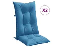 Conjunto 2 Cojines silla respaldo alto VIDAXL tela azul melange