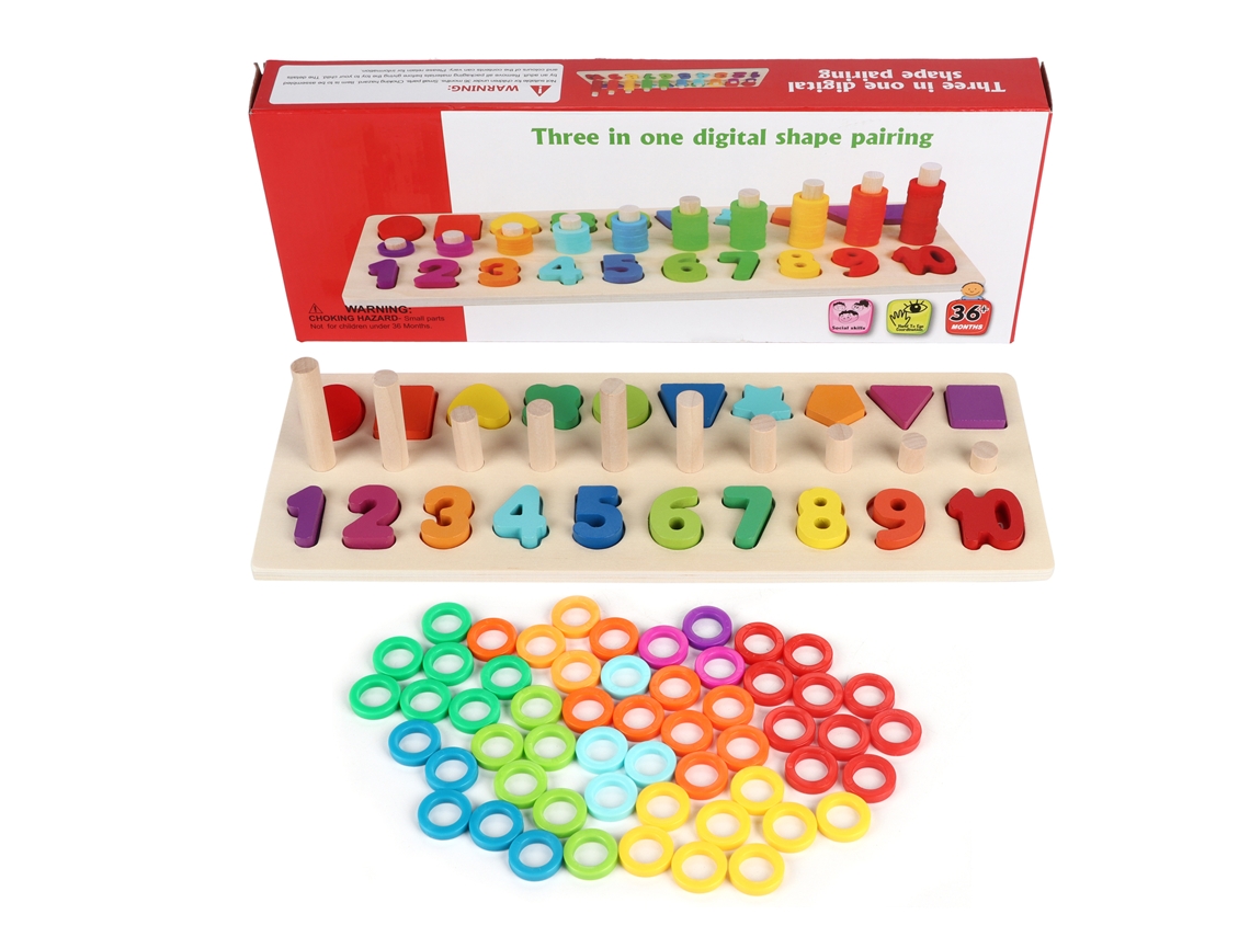 Juguete Educativo 3 En 1 Para Niños: Rompecabezas Inteligente De Combinación Con Bloques De Madera.