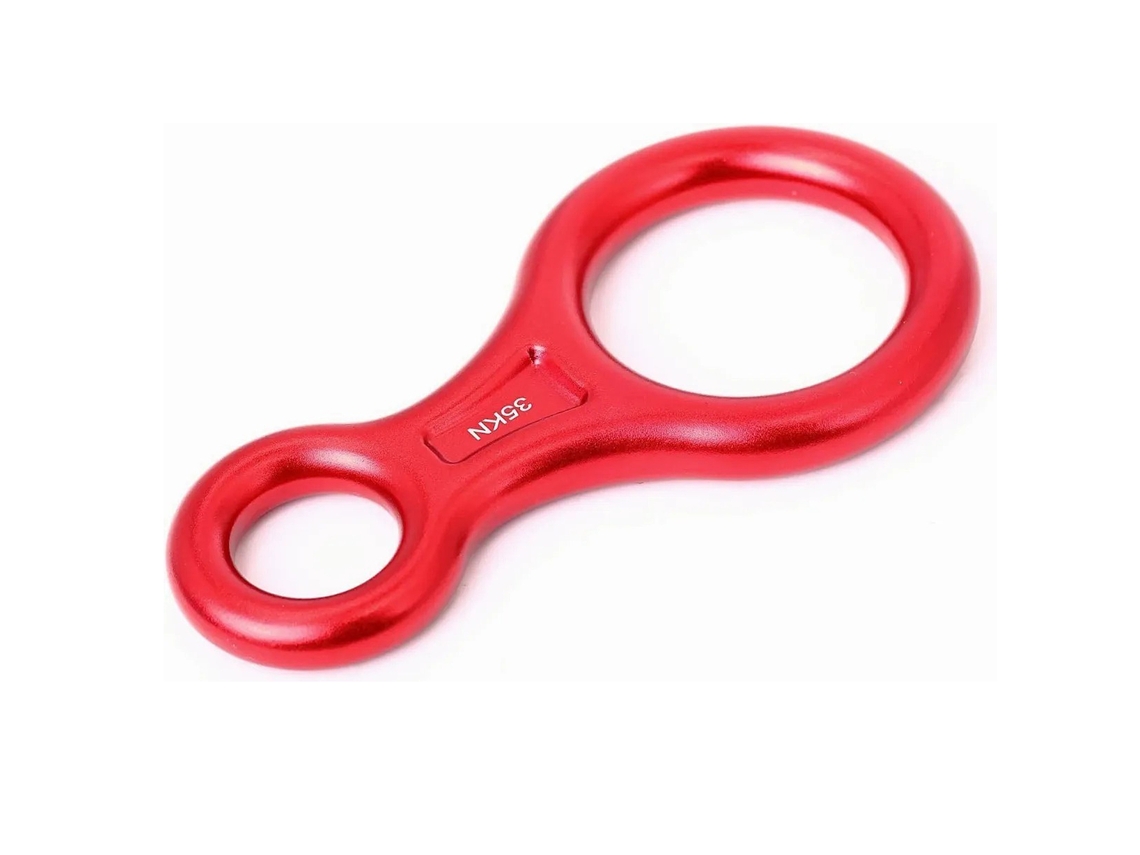 Figura 8 Dispositivo De Descenso De Rescate 35kn Aluminio Para Equipo De Escalada Y Rappel Rojo