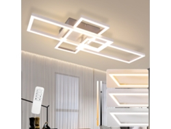 Zmh Lámpara De Techo Led Negra De 3 Marcos, 102 Cm, Moderna, Regulable, Para Salón Y Dormitorio