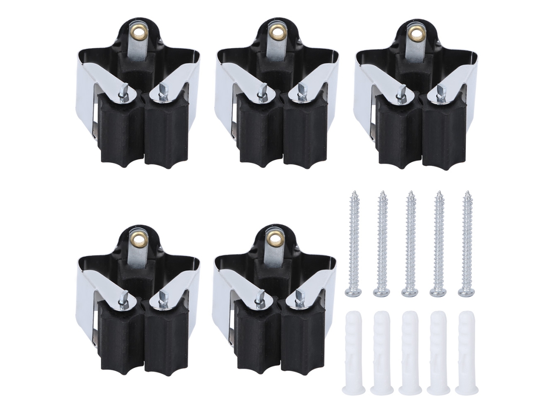 Abrazadera De Metal Y Resina Para Guardar Fregonas, Escobas Y Accesorios: Herramienta Industrial Versátil.