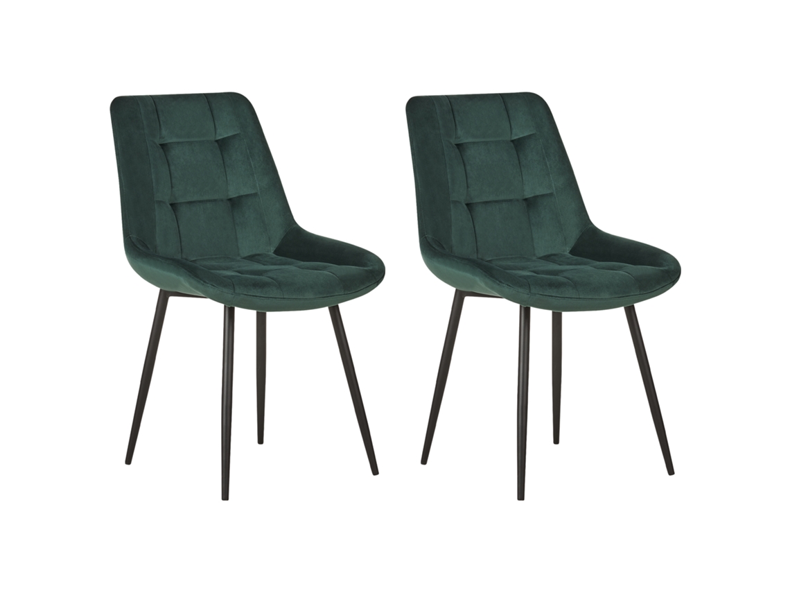 Cadeiras Luxuosas Em Veludo Beliani Melrose De Veludo Verde 51x58x85