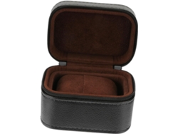 Caja De Cuero Para Reloj De 1 Pieza Con Estuche De Almacenamiento Portátil Y A Prueba De Golpes Para Relojes Pequeños, Color Negro.