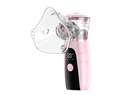 Atomizador portátil con LED rosa, doble fuente de alimentación, 3 modos, funcionamiento silencioso, ideal para uso doméstico.