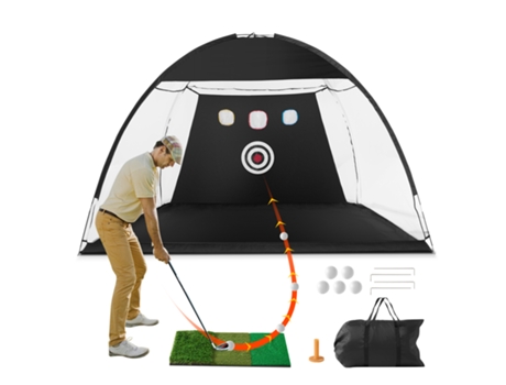 VEVOR Red de práctica de Golf de 10x7 pies, Ayuda para golpear Golf, entrenamiento, conducción, astillado, interior