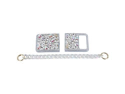 Capa Flip Smart Phone Glitter Com Corrente Pc Anti-queda Para Z Flip 4 Estilo Fashion Brilhante