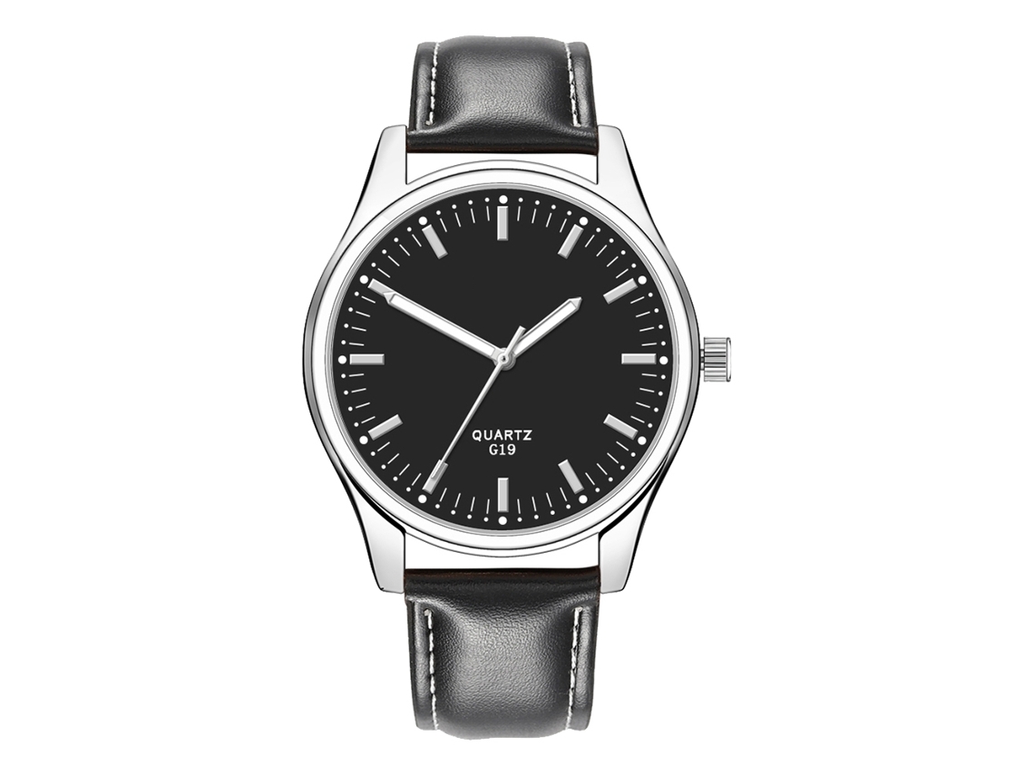 Reloj De Pulsera De Cuero Sintético Para Hombre, Estilo Casual, Con Movimiento De Cuarzo.