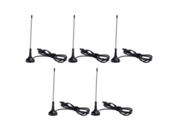 Kit De 5 Antenas Dvb-t Hdtv Digitales 1080p Vhf Uhf De 5 Dbi Con Ventosa Para Tv