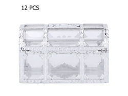 12 Cajas Decorativas De Plástico Plateado Para Bombones Y Dulces, Ideales Para Bodas Y Aniversarios.