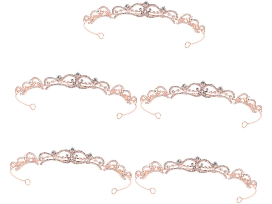 Conjunto De Corona Nupcial De 5 Piezas Con Diamantes De Imitación - Elegante Para Mujer - Ideal Para Novias Y Damas De Honor