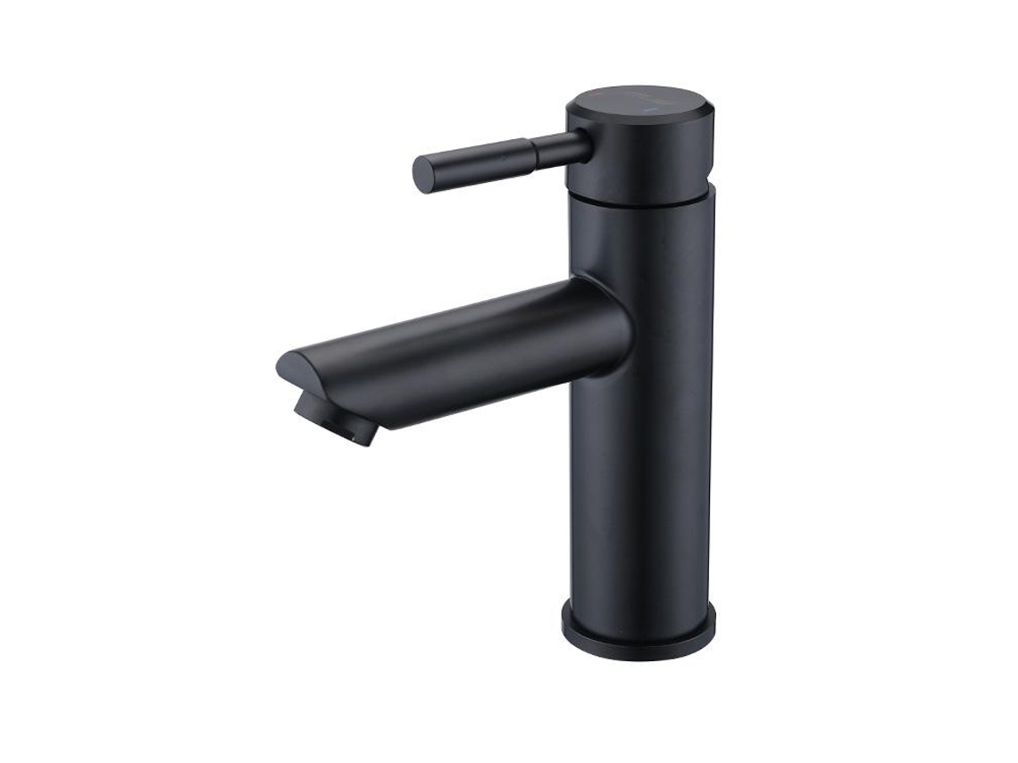 Grifo De Lavabo Con Repisa 006 En Latón Negro, Colección Céphise