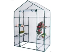 Invernadero Con Estantes Mobiclinic Puerta Enrollable Fijación Segura | Impermeable Pvc 143x73x195 Cm Home Grow