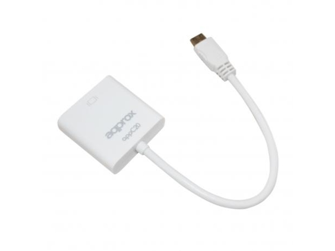 Cable Adaptador APPROX appC20 miniHDMI VGA Blanco