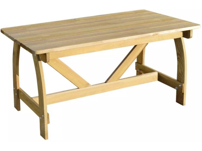 vidaXL Mesa de jardín de madera de pino impregnada 150x74x75 cm