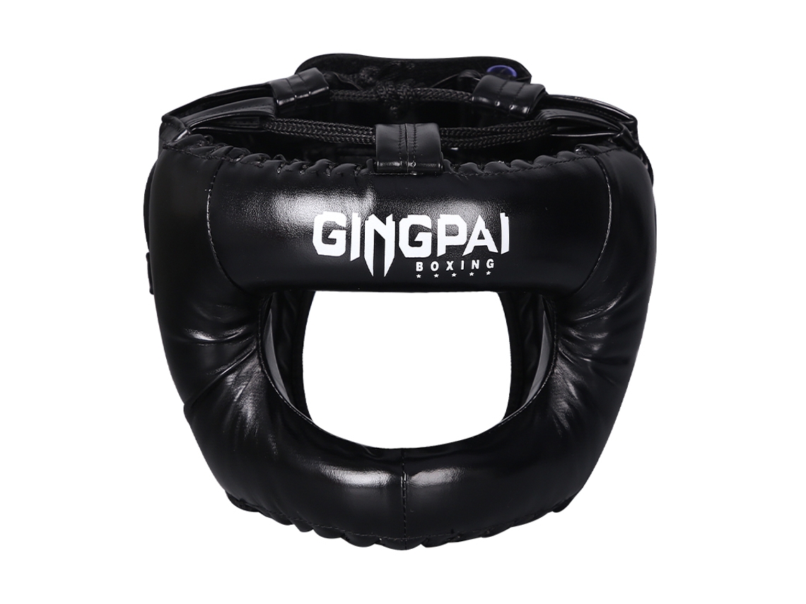 Casco para boxeo, Sanda y MMA, con protección nasal completa, sin gafas. Mdug (negro L)
