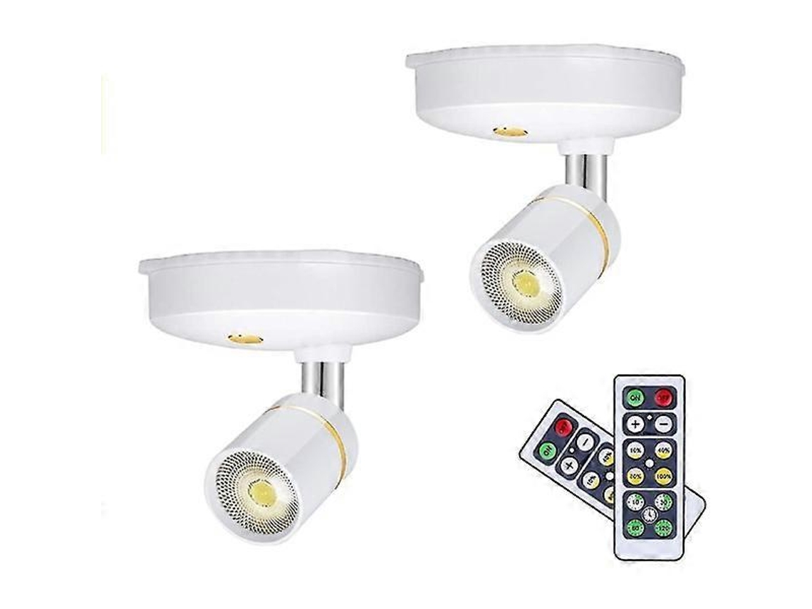Rebe-2 Focos De Luz Inalámbricos Mini De Batería Ajustable Con Control Remoto Para Interiores Led 80lúmenes 4000k