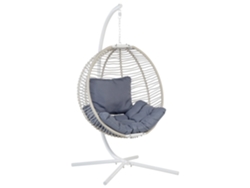 Silla colgante con soporte BELIANI Arco de Poliéster Blanco 100x98x197