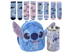 Mochila Guarderia Personaje Stitch Pack De 4 Calcetines Talla 31-34