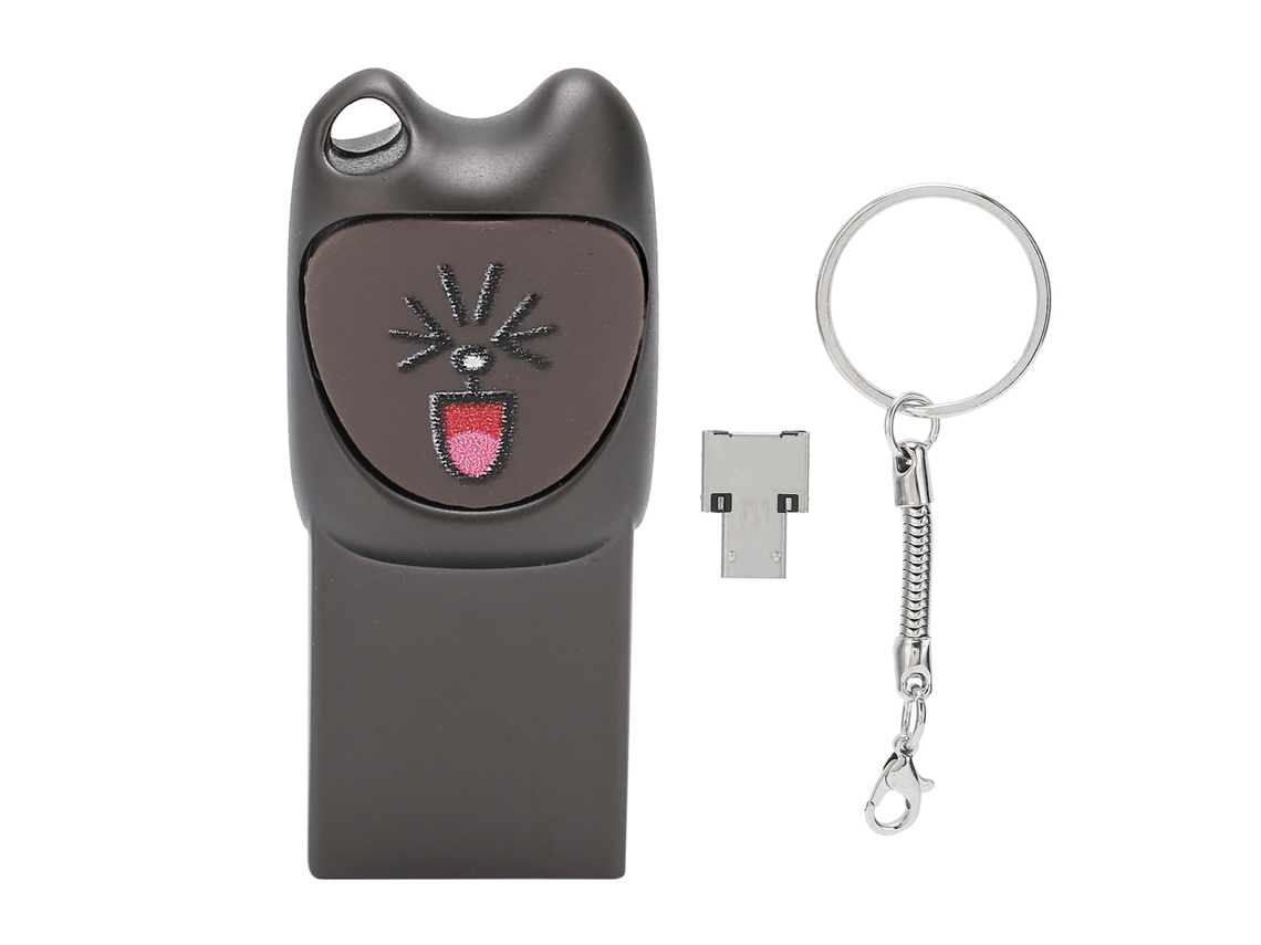 Unidad Flash Usb 2.0 De 16g Transmisión Rápida Memoria Cute Cartoon Con Adaptador Para Android Gris Oscuro