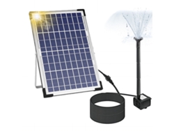 Bomba de fuente solar de 10 W, panel solar, 300 L/H, elevación de 100 cm, bomba de fuente de agua con 3 boquillas, CC 6-12 V