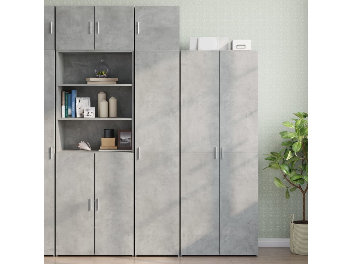 Armario Estrecho Madera Ingeniería Gris Hormigón 40x42,5x225 Cm