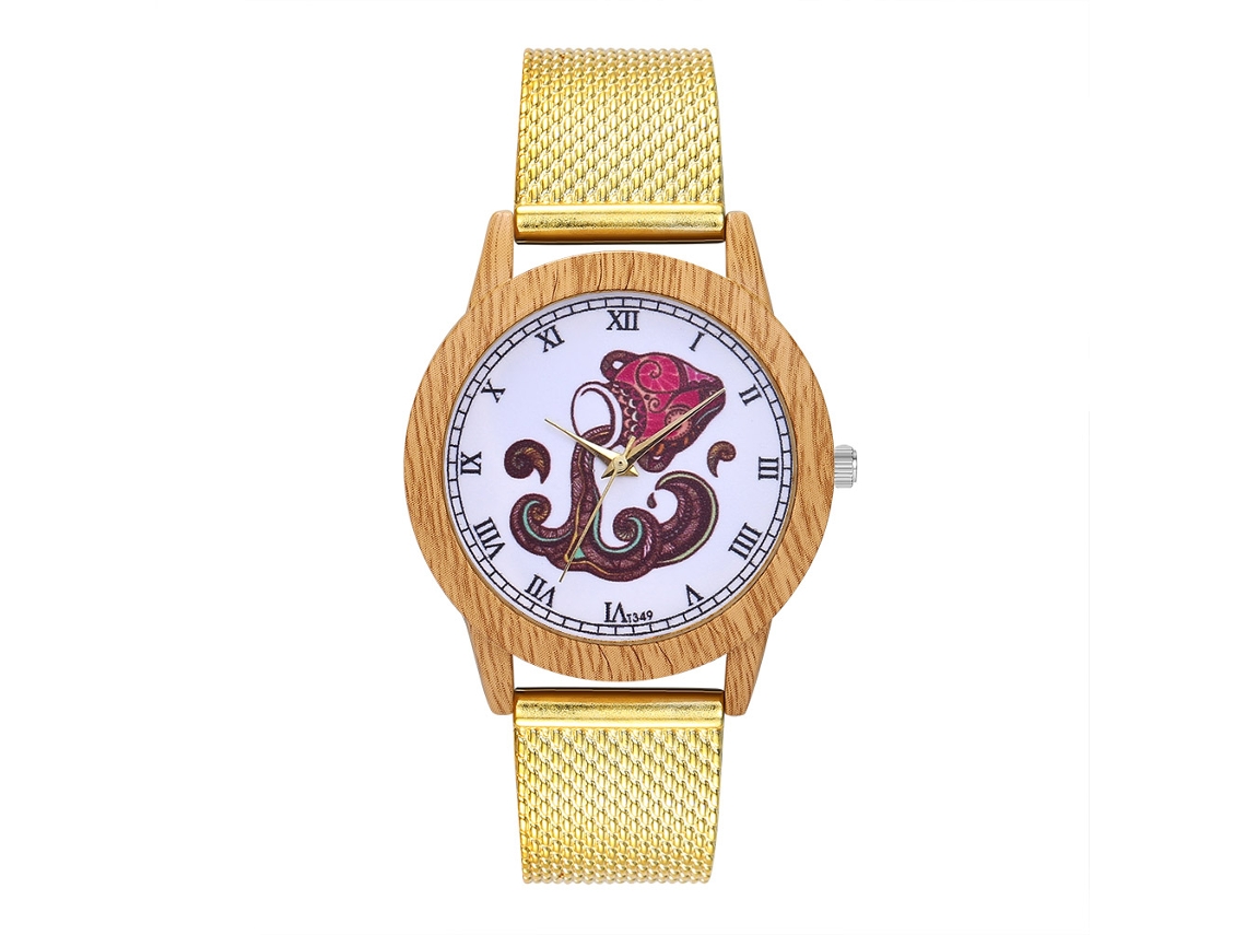 Reloj De Pulsera Unisex Sencillo De Silicona Con Números Romanos Zhoulianfa Gold