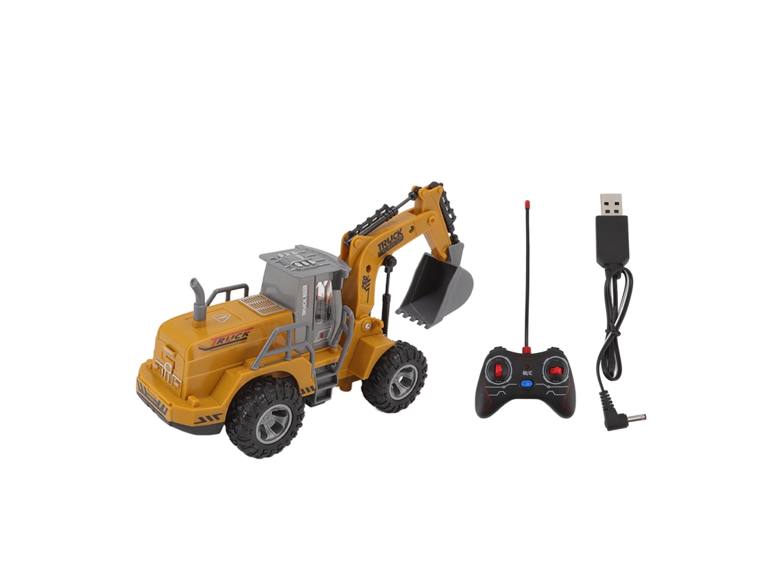 Juguete De Excavadora Con Control Inalámbrico Eléctrico De Carga Usb Para Niños Vehículos De Construcción Amarillo