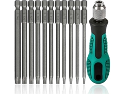 Set De 12 Destornilladores Torx T6-t40 Largos 120mm Magnéticos Para Reparación Herramientas De Mano