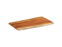 Tablero De Mesa | Tablero De Escritorio | Superficie De Mesa Rectangular Borde Natural Acacia 120x60x2,5 Cm