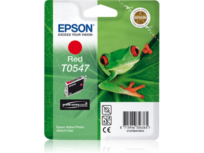 Cartucho de tinta original EPSON T0547, Rana 13 ml , Rojo, C13T05474010