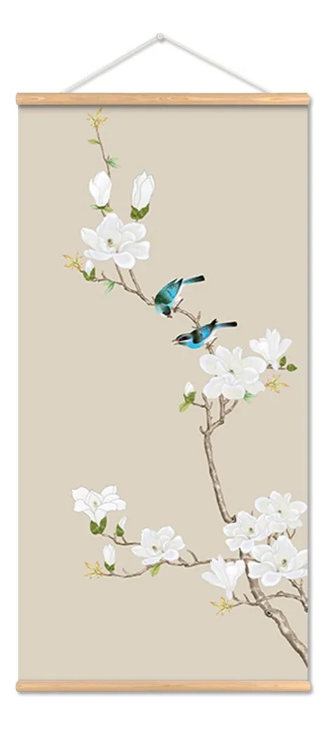 20x40 cm Cmpunnyb Slo Slowmoose (nueva pintura china moderna de flores y pájaros)