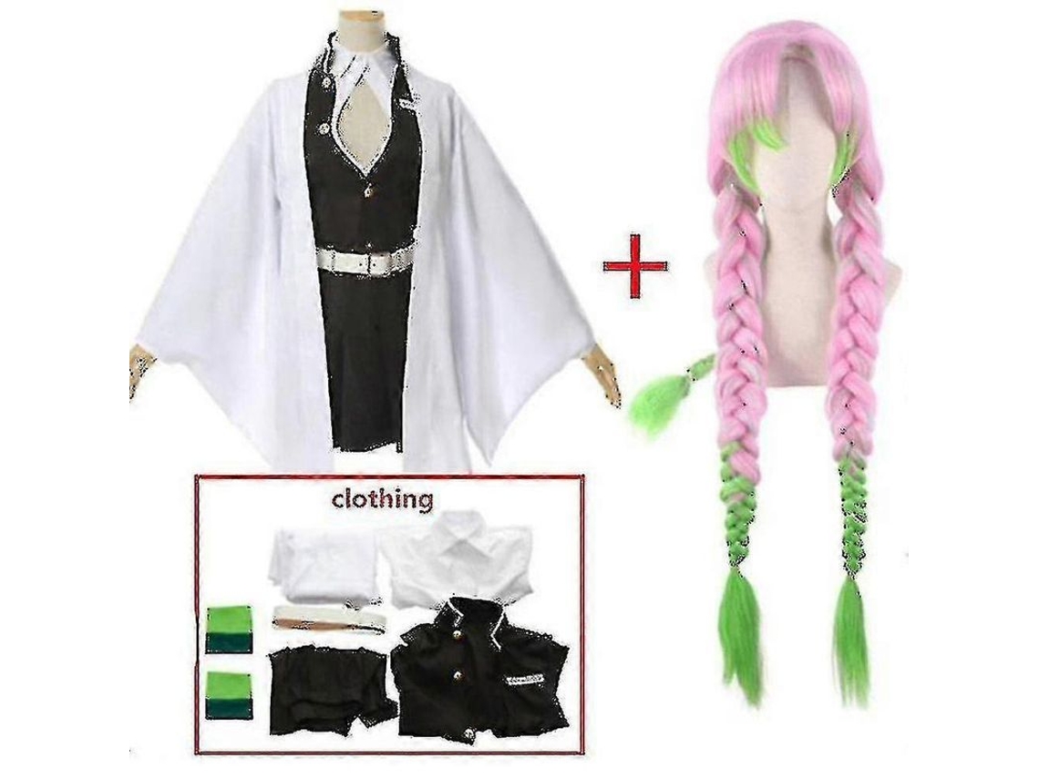 Fantasia De Cosplay Kimono Kanroji Mitsuri Demon Slayer Kimetsu No Yaiba Para Adultos E Crianças Roupa De Halloween Feminina