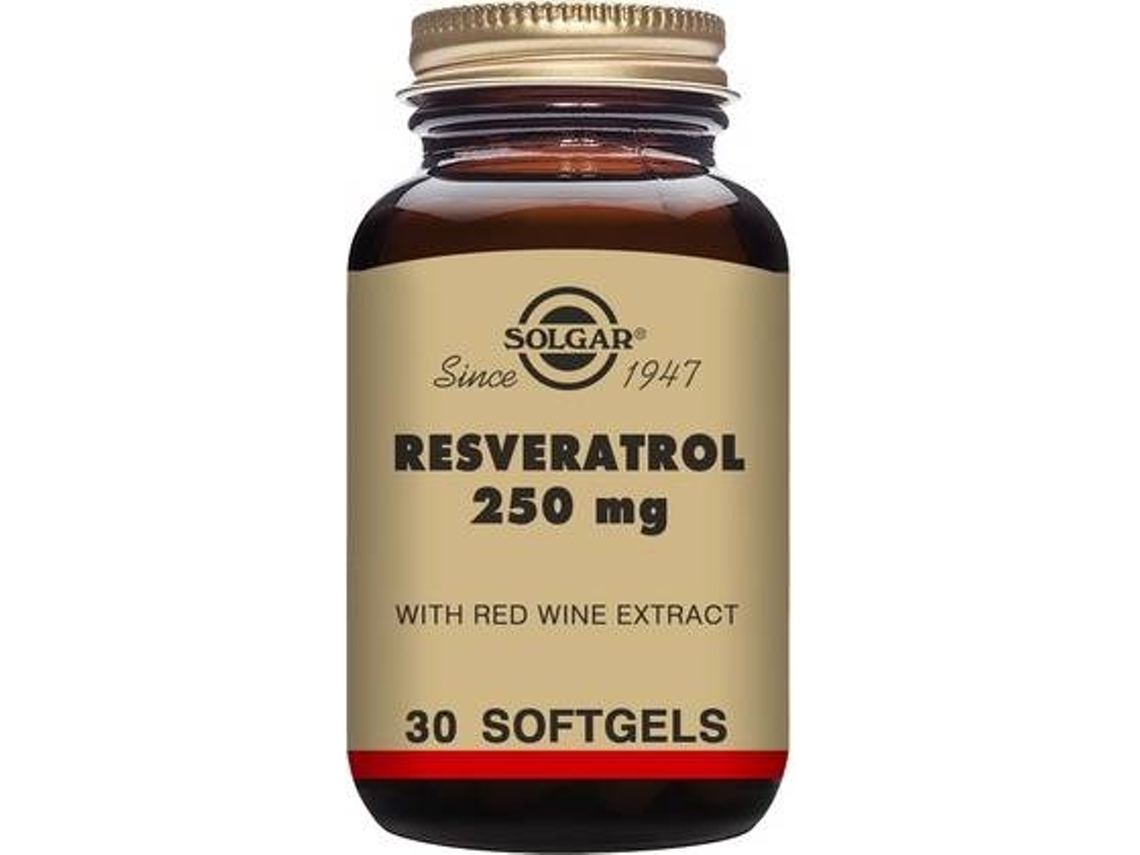 Complemento Alimentar SOLGAR Resveratrol Com Extrato De Vinho Tinto (30 cápsulas de 250mg)