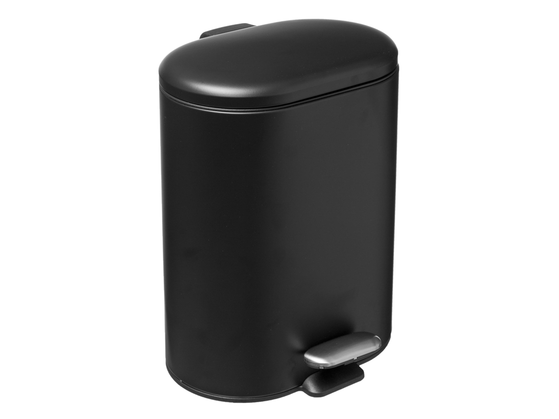 Well Home - Cubo Pedal Acero Inoxidable Siliflex 6 L Negro