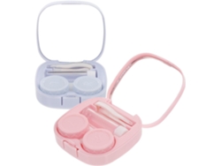 Estuches portátiles y herméticos para lentes de contacto Jortmrd 2, azul/rosa