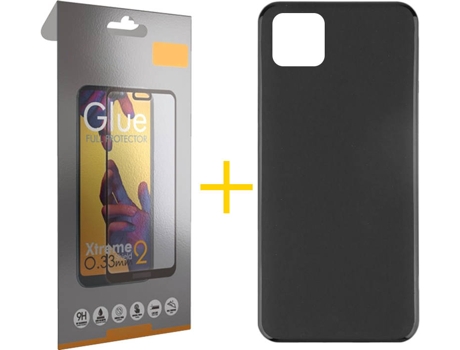 Kit Funda + Protector de Pantalla Oppo A73 5G SKYHE Full Liso (Negro)
