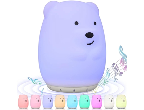 Altavoz Kinderwagen Licht Lampara Rgb Musical Ocio Niño Mini Usb Pequeño Led Unicornio Huevo Lámpara de silicona Boba Night Light