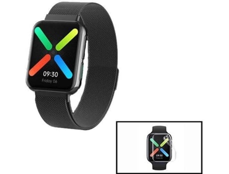 Correa + Protector Gel PHONECARE Milanese Loop Cierre Magnético Oppo Watch 46mm Negro