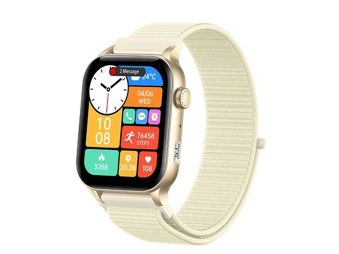 Reloj inteligente Kr86 con llamadas Bluetooth, inteligencia artificial, asistente de voz, descanso nocturno, monitoreo del sueño, correa de tela o Yizhood