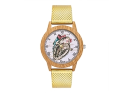 Reloj De Pulsera Unisex Con Correa De Silicona Y Esfera Con Grandes Números Romanos Dorados.