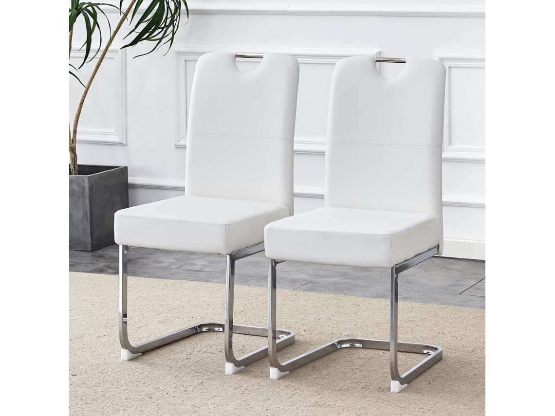 Silla De Comedor 2 Unidades - Asiento Acolchado Con Diseño Ergonómico - Blanco