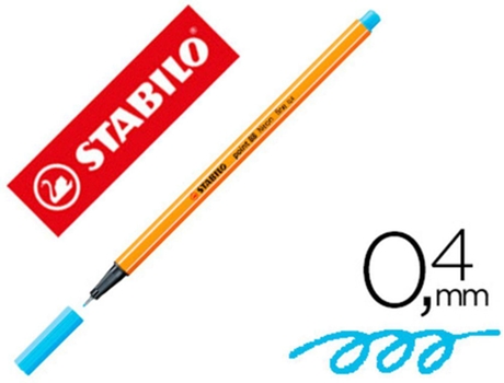 Marcador Stabilo Ponta de Fibra Point 88 Azul Neon 0.4 mm