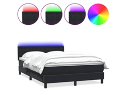 Maison Exclusive - Cama Box Spring Con Colchón Y Led Terciopelo Negro 160x210 Cm