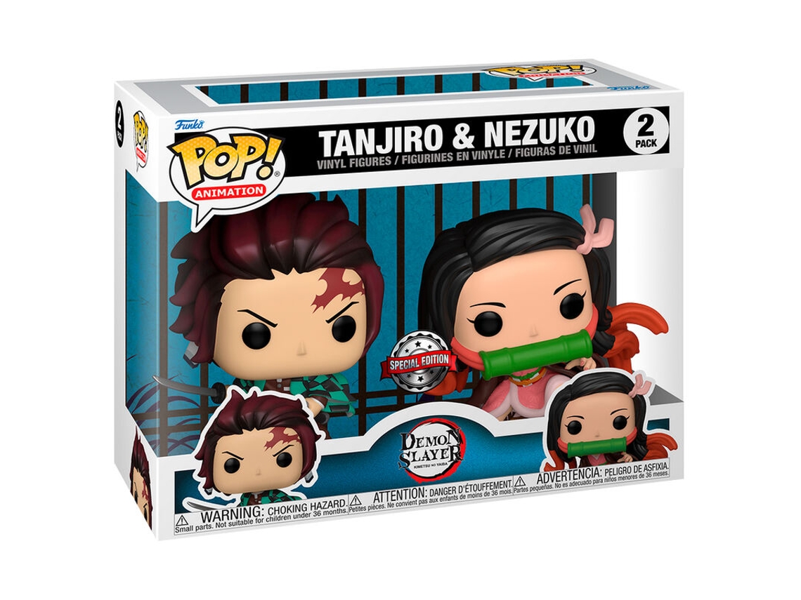 Pack Pop 2 Figuras Demon Slayer Kimetsu No Yaiba Tanjiro Nezuko Exclusivo B.active