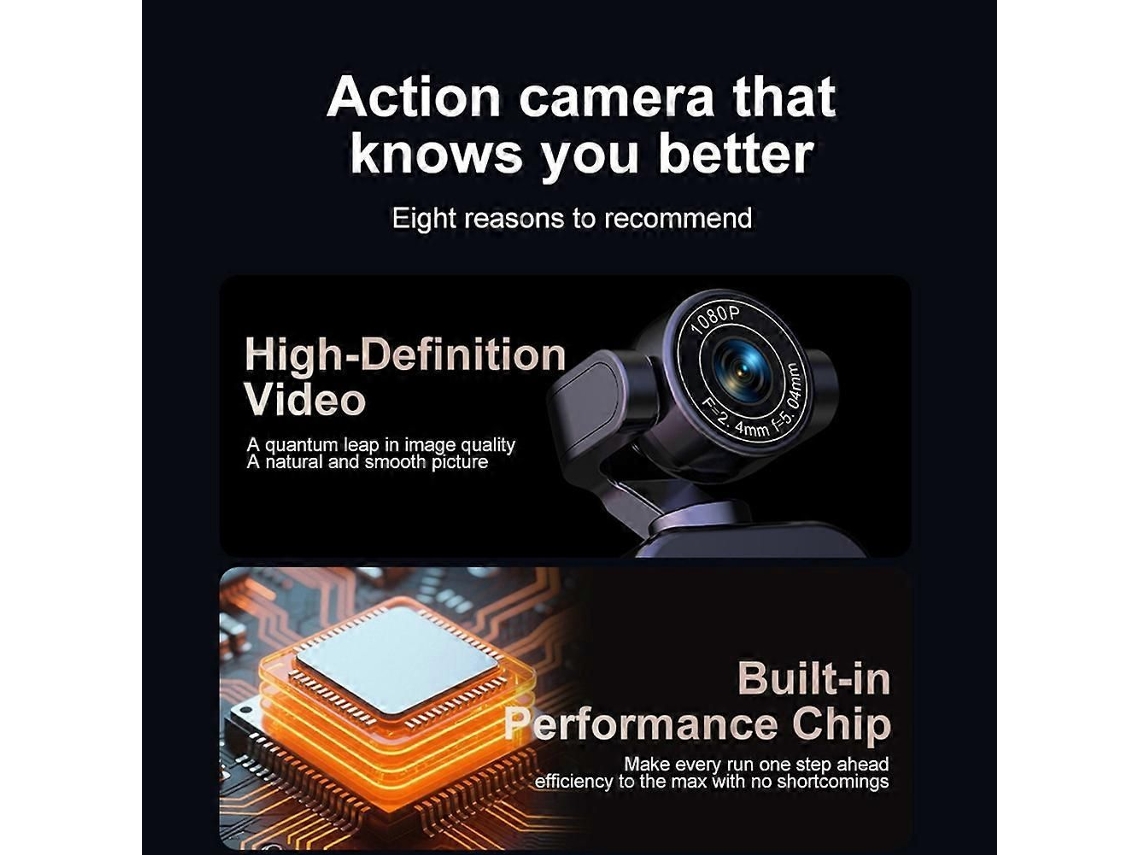 Cámara de bolsillo portátil Wi-Fi 1080p con rotación de 360°, mini cámara antivibración, cámara portátil para deportes y ciclismo. TAISHENGDA
